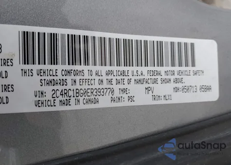 2014 Chrysler Town & Country Touring из США, поврежденный, VIN 2C4RC1BG0ER393770